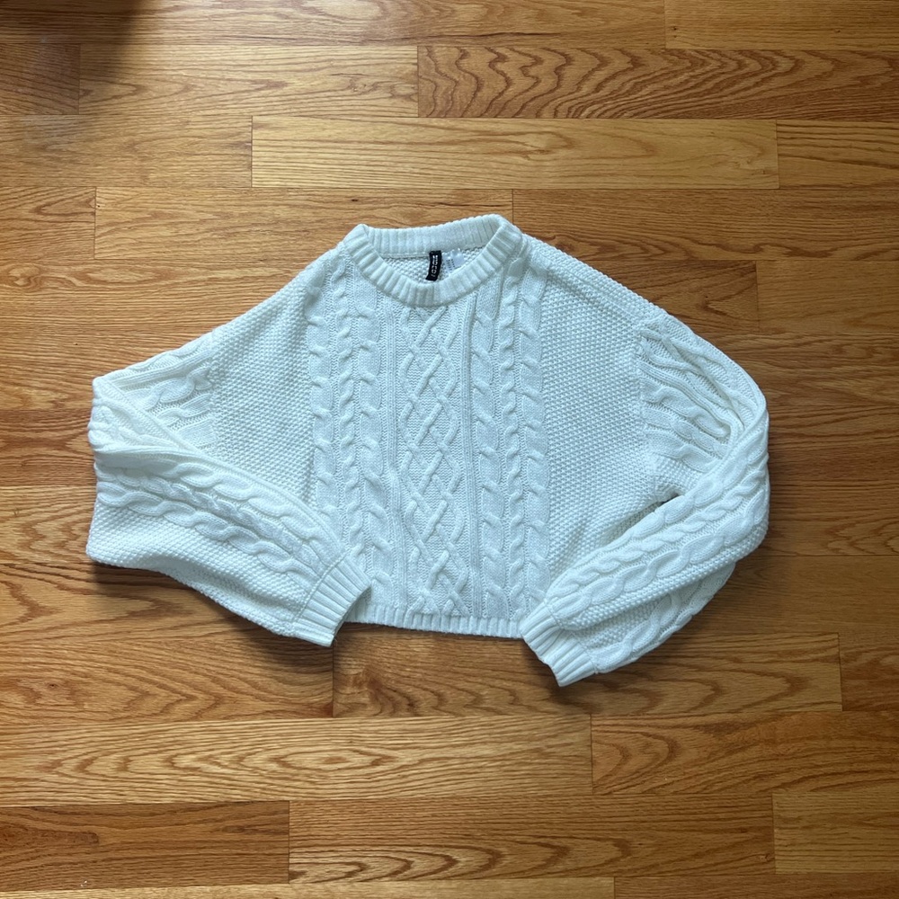 White H&M knit sweater gently worn